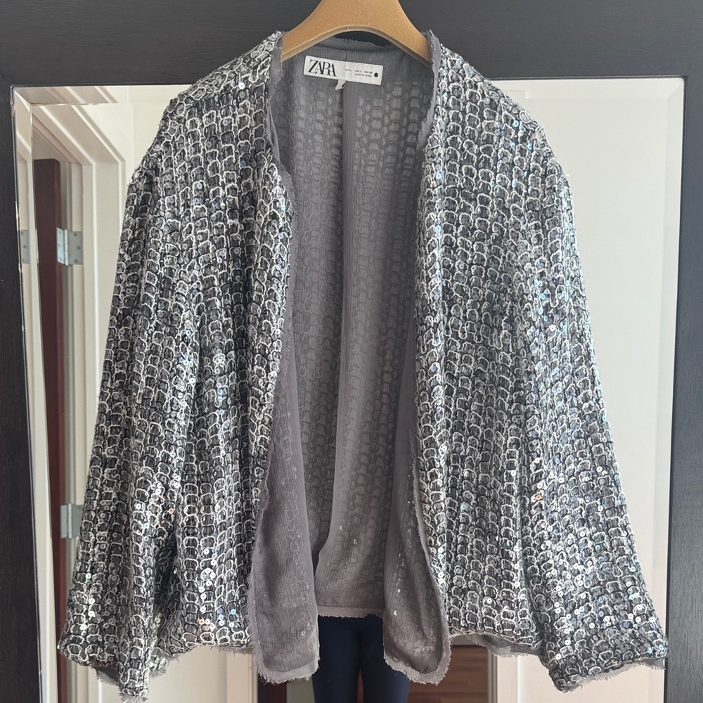 Zara  Sequin Cardigan Size Large